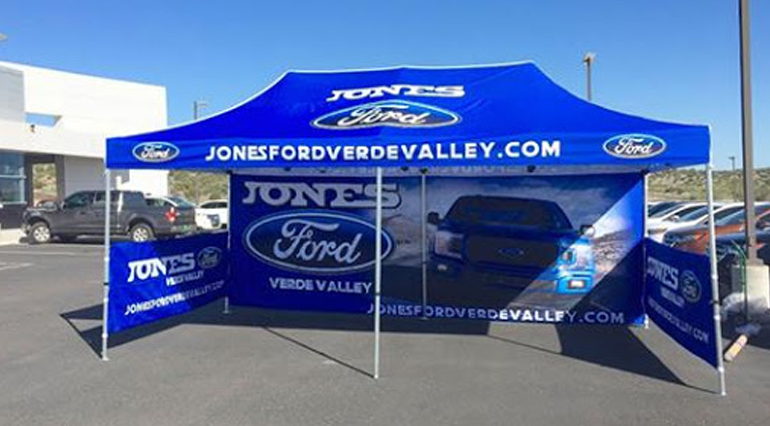 Branded flags, tents and canopies